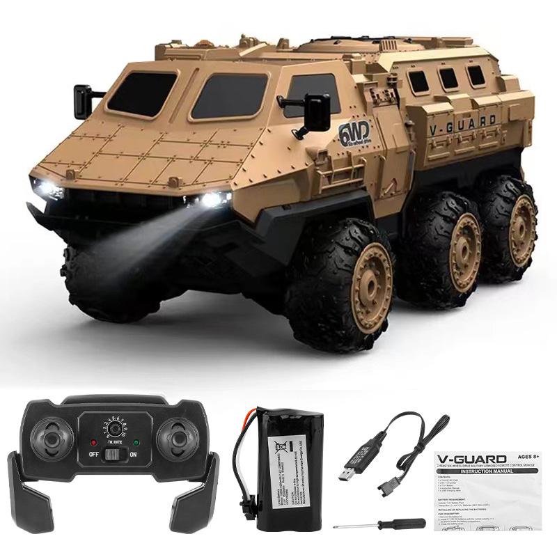 New 1:16 6Wd Armored Rc Car Simulation Military Transport Truck 360° Stunt High-Speed Climbing 2.4G Remote Control Model Boy Toy
