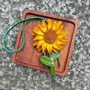 Cowhide Flower Bag Charm Hanging Ornaments Three-dimensional Sunflower Car Decoration Handmade National Style Bag Pendant