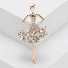 Alloy Rhinestones Dancing Girl Brooch High-End Temperament Women'S Suit Coat Corsage Jewelry Pin
