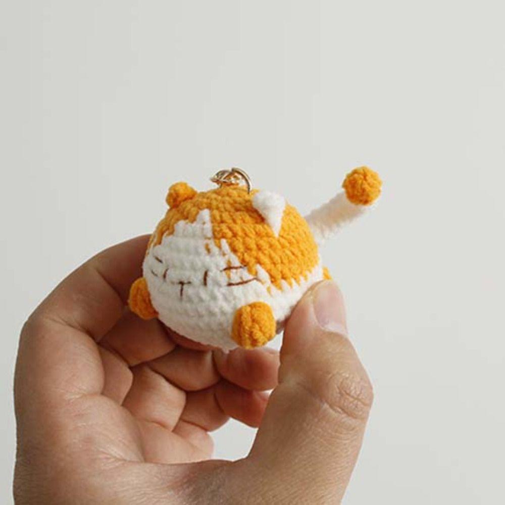 Strickpuppe Häkelkatze Schlüsselanhänger Tier Katze Schlüsselanhänger Handgestrickter Katzenanhänger Taschendekoration
