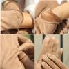 Woman's Winter Warm Suede Leather Touch Screen Driving Gloves Man's Cold Plus Velvet Thick Fingerless Flip Cycling Mittens