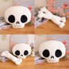 Soft Plush Skull And Crossbones Halloween Throw Pillow For Festive Home Decoration