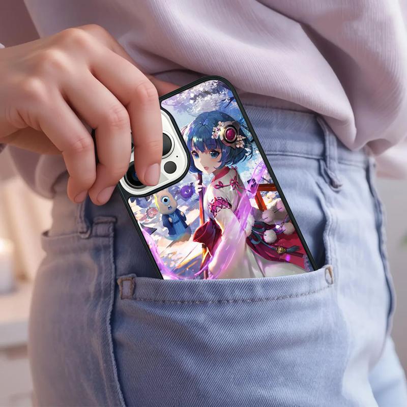 Japanese Style Anime Girl Phone Case For iPhone 17 Air 15 16e 14 13 Pro Max Coque 12 11 Pro Max PLUS cover