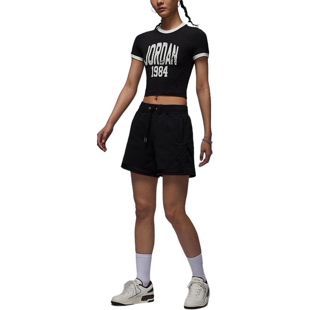 Jordan T Shirts Women's Black Crew Neck Moderate