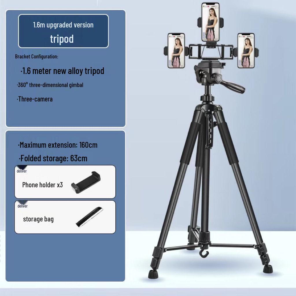 Universal Tripod with Phone Holder & Stabilizer for Photography, Videos, and Outdoor Use