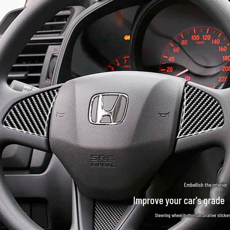Honda Fit GK5 JAZZ Carbon Fiber Steering Wheel Trim