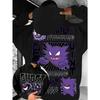 Cartoon Pokémon Gengar Bedruckter Reiner Baumwoll-Hoodie für Männer/Frauen Herbst und Winter Neu Y2K Harajuku Übergröße Lässiges Sweatshirt Oberteil