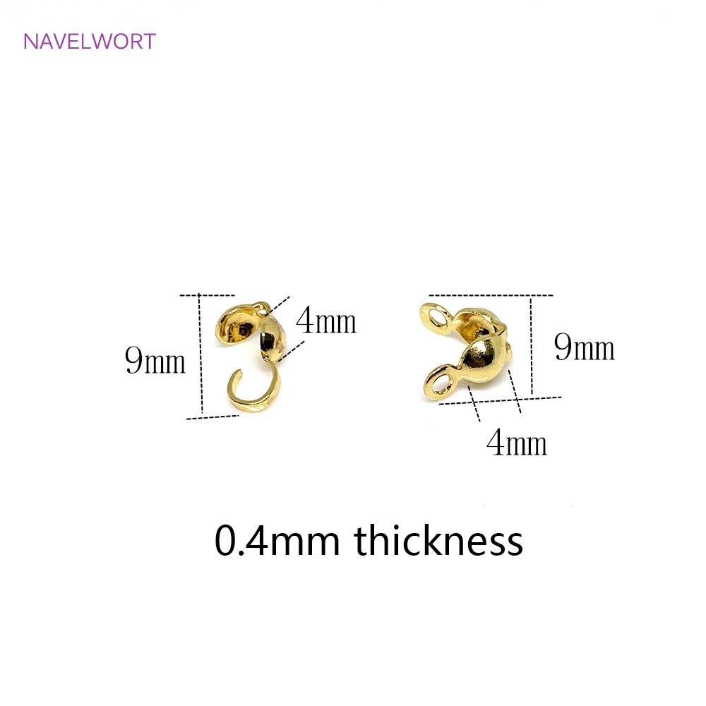 Jewellery Making Supplies Findings Thickened 14k/18k Real Gold Plating 4MM Double-Cup Bead Tip Crimp Cover for DIY