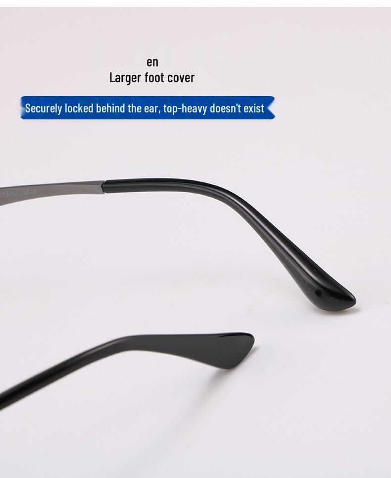Extra Wide Semi-Rimless Men's Glasses for Myopia & Astigmatism, Large Face Fit, Pure Titanium Frame