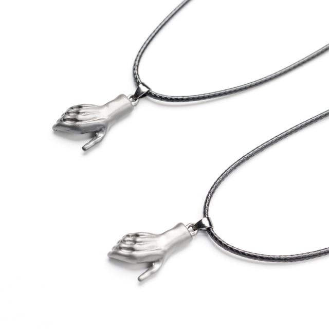 1pair Magnetic Couple Necklace For Lovers Gothic Punk Heart Pendant Necklace For Men Wedding Couple Jewelry Valentine 'S Day Gift