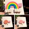 Cute Colorful Polymer Clay Children Headwear Rainbow Cloud Lollipop Hairpins