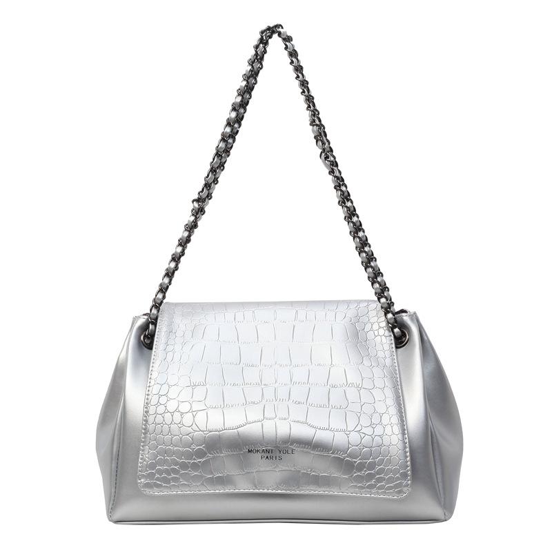 Large Capacity Bag Women's New Fashion Retro Spring and Summer Chain Shoulder Messenger Bag Casual Texture Small Square Bag