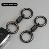 6Pcs Retro Spring Double Ring Keychain Zinc Alloy Anti-Lost Stretchy Key Organizer with Lobster Clasp Multi-functional Tool