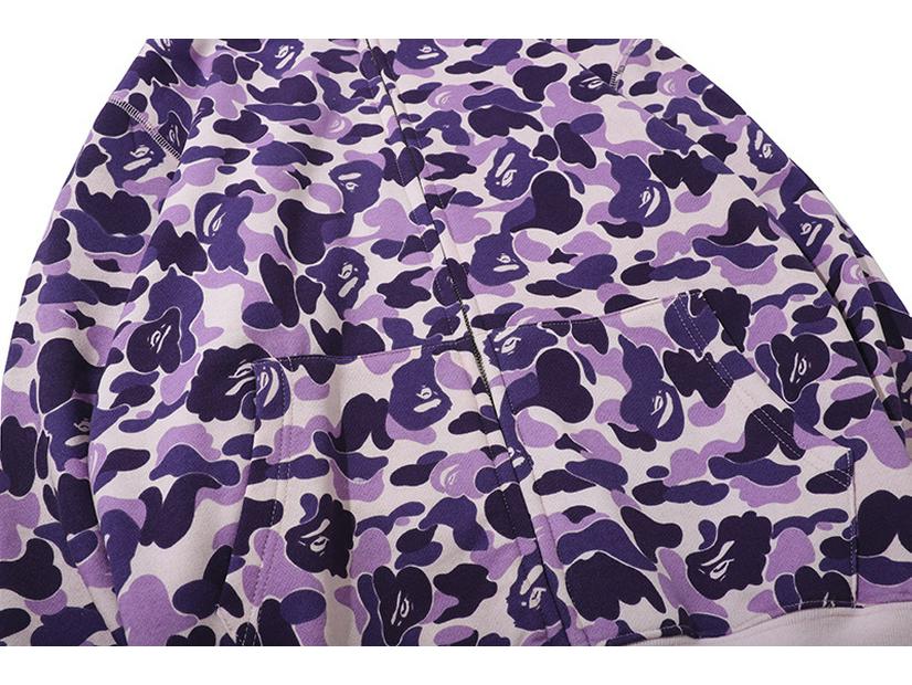 Herren Kapuzenpullover Lila Taro Hai: Herbst/Winter bestickter Reißverschluss-Sweatshirt mit Samtfutter für Teenager