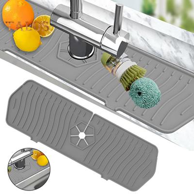 Sink Faucet Mat Multipurpose Wear-resistant Silicone Great Countertop Sink Splash Guard Faucet Drip Protector for Dorm