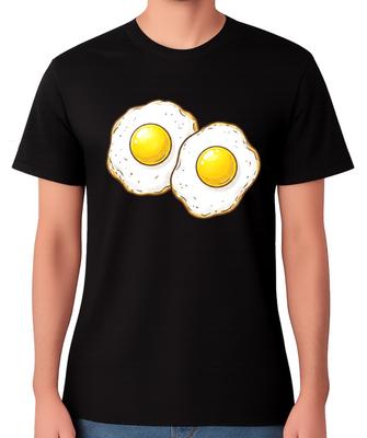 Fried Eggs Funny Food T-Shirt Breakfast Graphic Novelty Unisex Tee