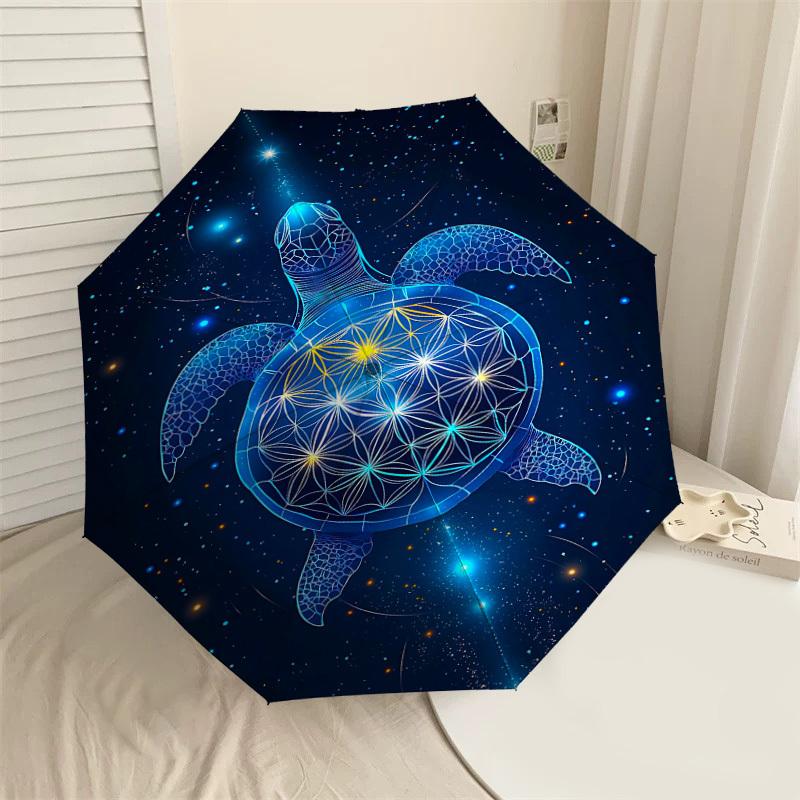 

1PC Turtle, Flower_of_Life Automatic Open/Close Umbrella Compact Folding Umbrella with 8-Rib Shaft lightweight esign, Fashion Lovers1219A