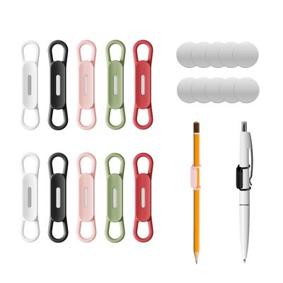 UMUST 10er-Pack Magnetischer Stifthalter mit Silikonklemme, Verstellbarer Stifthalter, Tragbarer Stifthalter, Magnetischer iPad-Stifthalter für Gelstifte, Trocken