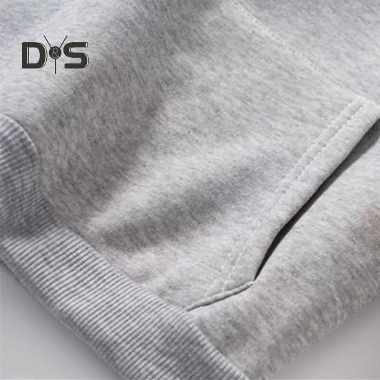 Unisex podzimní zimní mikina s kapucí elastický manžetový lem volná nášivka kapsa tlustý plyš volný jednobarevný potištěný top s kapucí