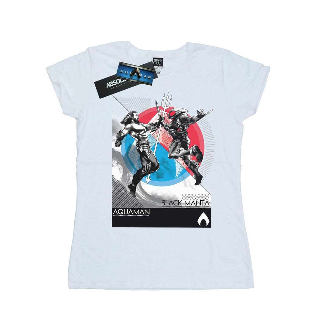 DC Comics Womens/Ladies Aquaman Vs Black Manta Cotton T-Shirt