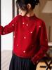 Women's High-Neck Wool Sweater, 2025 Style, Autumn/Winter, Cozy & Stylish Heart Jacquard