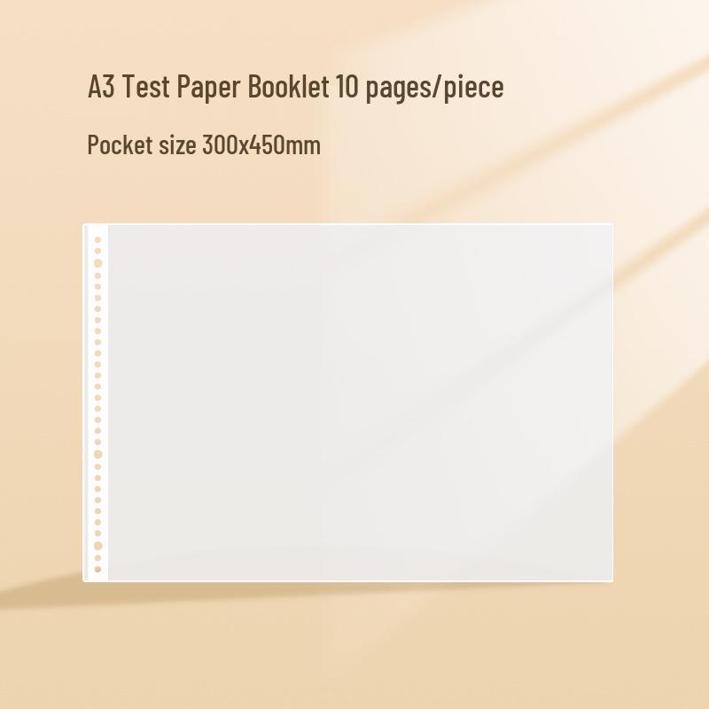 Transparent A3 Exam Paper Organizer with Subject Classification Clips