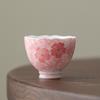 Pure hand-painted cherry blossom powder master cup high-end tea cup tea set exquisite girls tea cup high-end gift gift