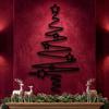 Star Pattern Christmas Tree Wall Art Black Wrought Iron Wall Decor  Indoor Decoration