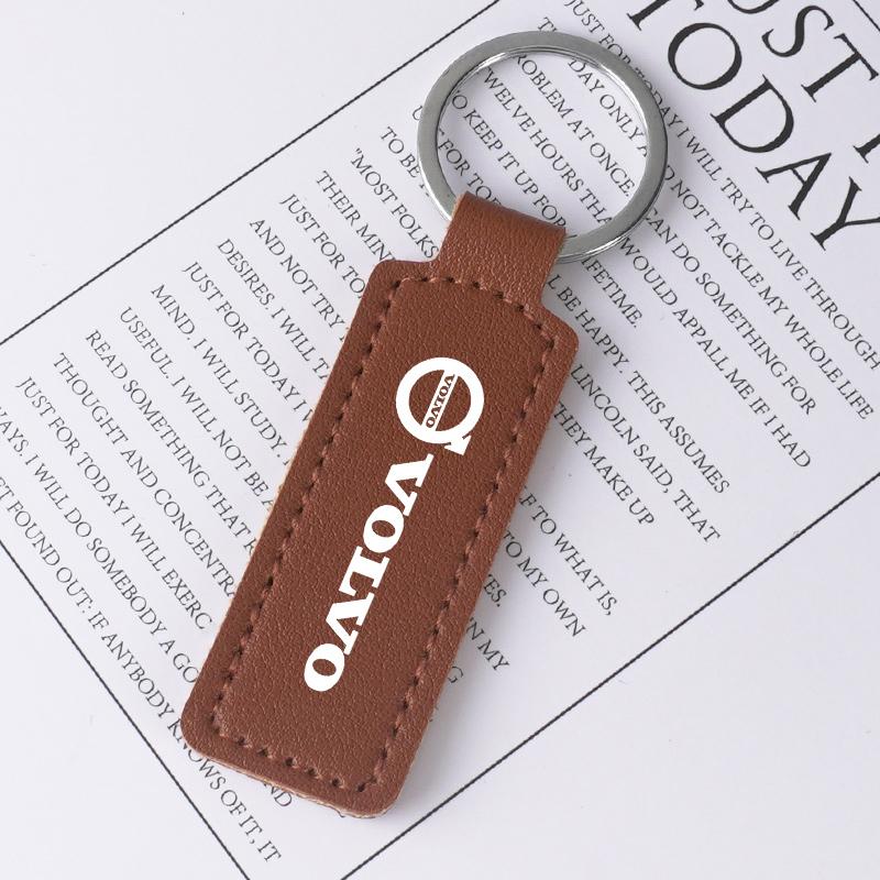Ahfby6 Fashion Car Keychain Leather Key Chain Keyring Pendant For Volvo EX90 V60 V40 XC90 S60 XC60 V50 V70 S90 XC40 S80 V90 EX30