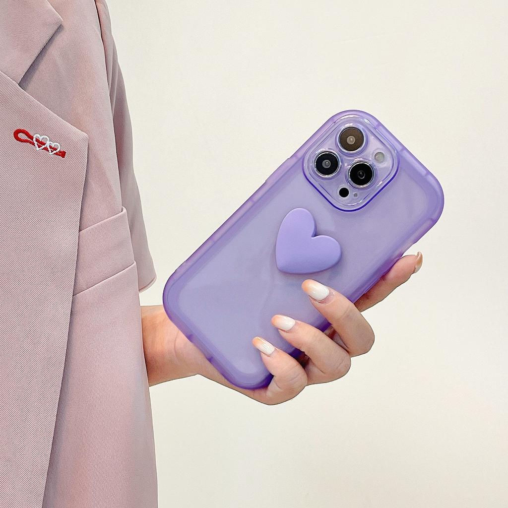 Applicable To IPhone13 Protector Case Love Girl Heart Candy Color Simple Transparent Apple 14PROMAX Mobile Case