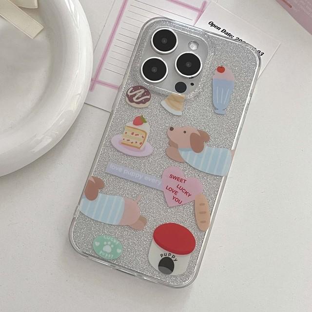 

Ins 2023 Dog Puppy Lucky Cake Sweet Bread 2023 Shiny Laser Blingbling Imd Phone Case For Iphone 13 11 Promax 12 14 Pro Max Capa for iphone 11