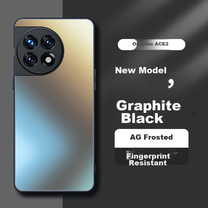 Dream Kajia OnePlus Ace2 Phone Case 1+ Ace2 Lens Fully Wrapped Ultra-thin Light Luxury Frosted Silicone Anti-fall Simple Menn Models Graphite Black