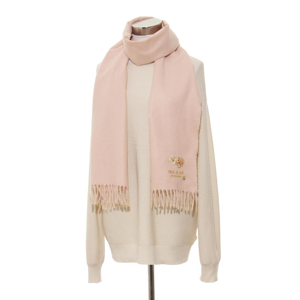 ACCESSOIRES Joe Solid Color with Chrysanthemum Packaged Scarf Pink [Paul & Joe] [Moonbat] (Paul & Accessories) Embroidery, 50078,