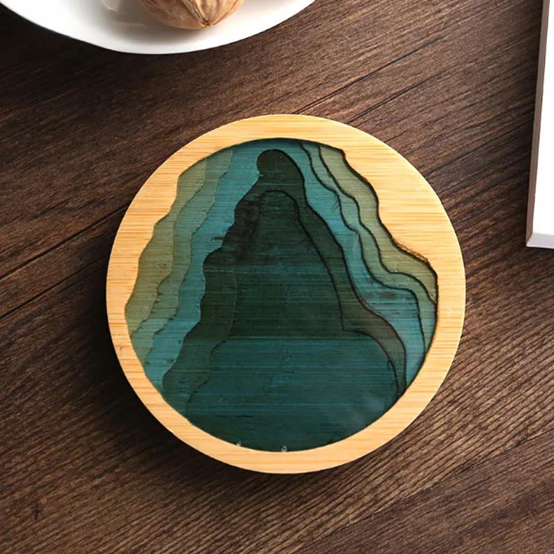 

Подставка под стакан Art Coaster из свежего дерева, подставка под стакан, коврик для стола, нескользящий теплоизоляционный коврик для чашки, кухонные принадлежности, подставка под кофейную чашку XS