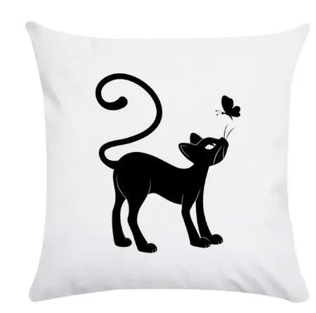 Lovely Cartoon Black Cat Cushion Cover Pillow Cover Sofa Car Home Decoration Room Decoration 45*45Cm