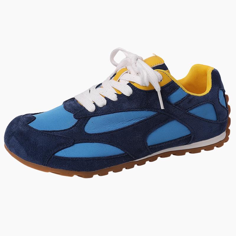 Color Matching Lace-up Forrest Gump Shoes Women's Fashion Versatile Retro 2025 Summer New Simple Platform Sports Shoes Soft-soled Shoes