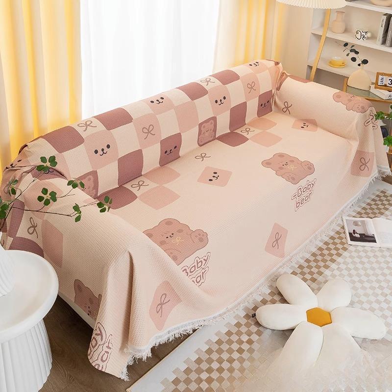 Cotton Linen Sofa Cover Cloth High-Grade Sofa Towel Non-Slip Four Seasons Universal Anti-Scratching Sofa Cushion