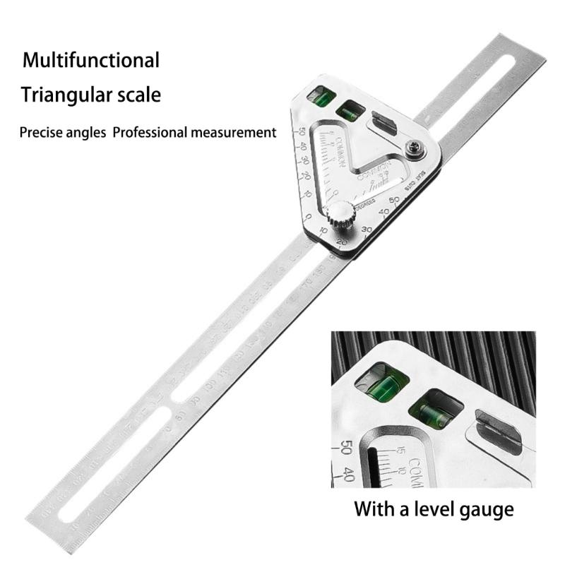 Stainless Carpenter Square Angles Ruler With Angles Measurement Level Detection And Line Marking For Construction