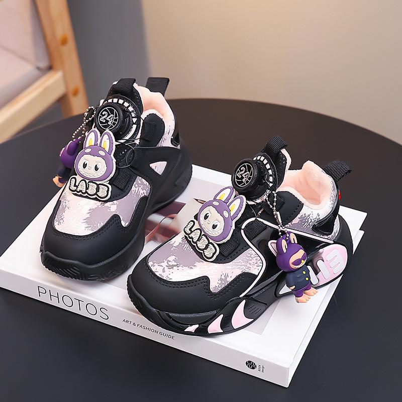 Girls' Waterproof Leather Sports Shoes - 2025 Spring & Autumn Collection - Running & Basketball Sneakers for Medium and Large Children.