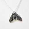 Gothic Retro Sliver Color Death Skull Moth Pendant Necklace for Women Men Hallowmas Party Hip-hop Trendy Jewelry Accessory Gifts