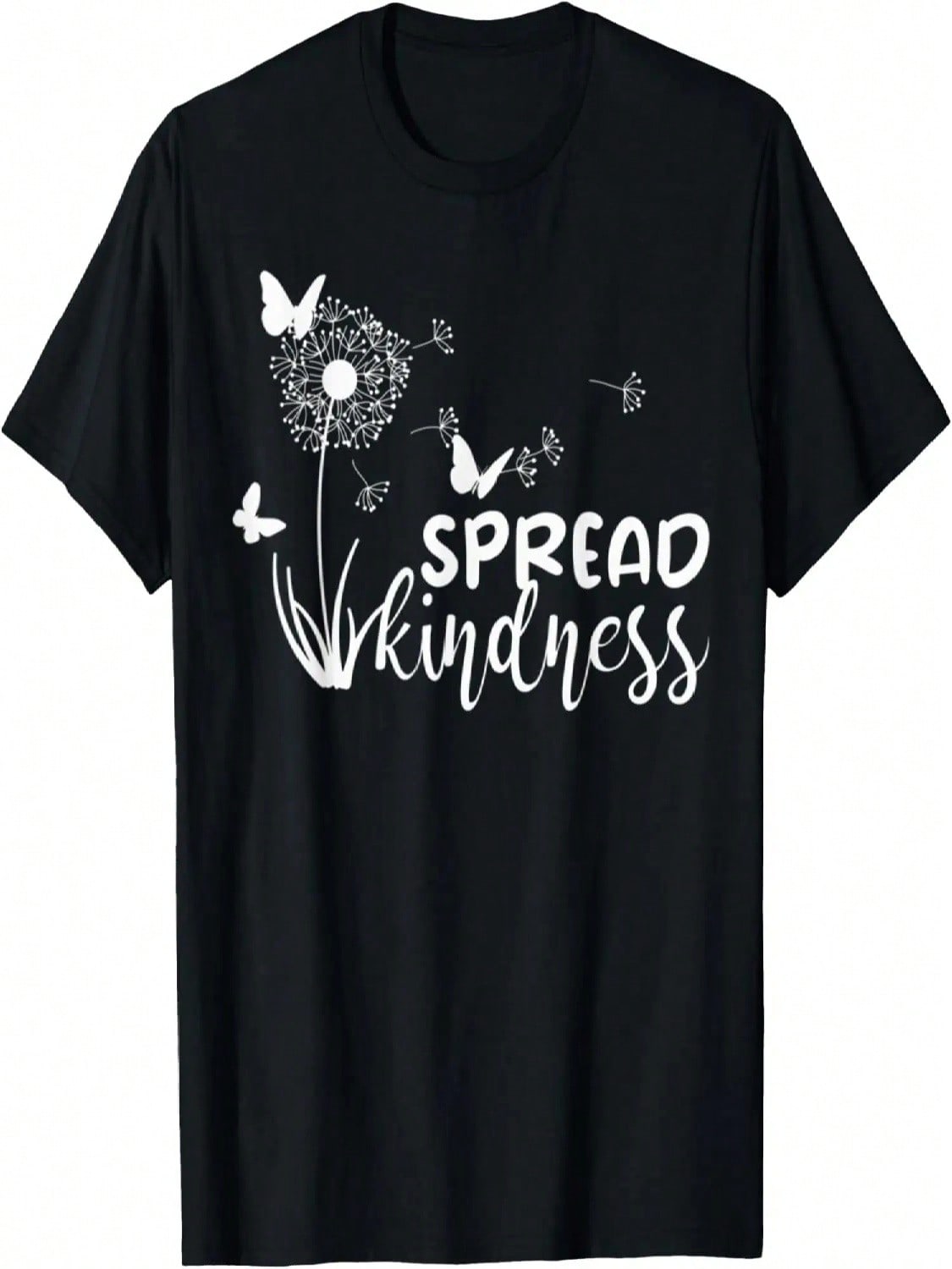 Spread Kindness Summer Dandelion Butterflies Graphic T-Shirt S