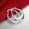 1 Pair of 925 Sterling Silver Luxury 35mm Polished Moon Hoop Earrings for Women Fashion Charm Jewelry Anniversary Gift