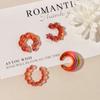 4Pcs/Set Transparent C-ring Threadless Ear Cuffs Colorful Ear Bone Clips Set Clip On Earrings  Party