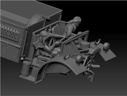 Thunder Model 1/35 Scale British LRDG Ford F-30 Gun Truck with 37mm Bofors Cannon, Includes 2 Figures, Plastic Model Kit TB35307