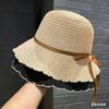Hat women spring and autumn fashion versatile bucket hat girl retro lace pot hat casual knitted bucket hat