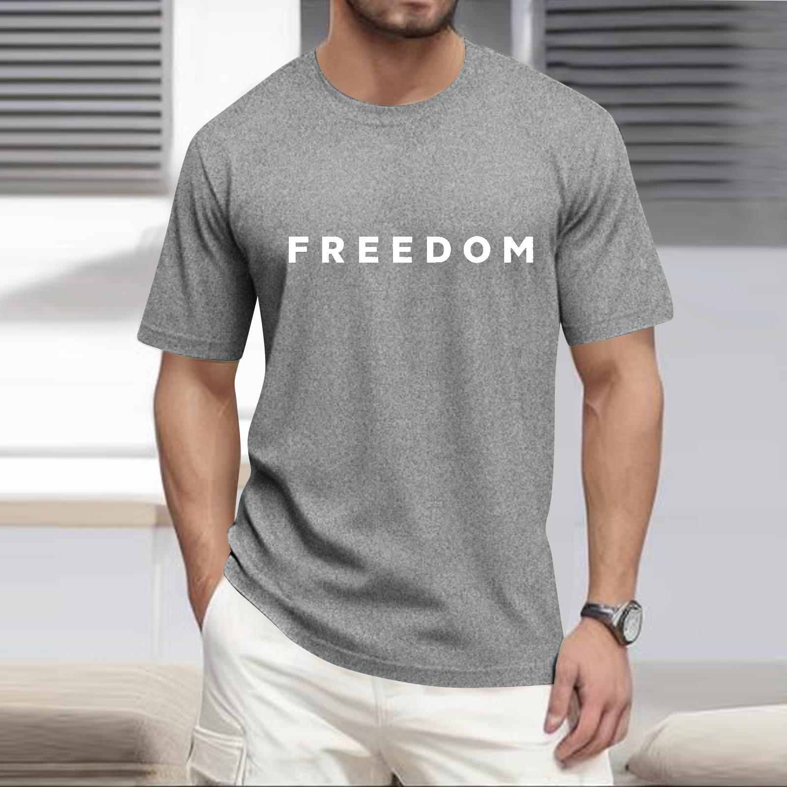 

Популярна чоловіча футболка з принтом, з круглим вирізом, з коротким рукавом M