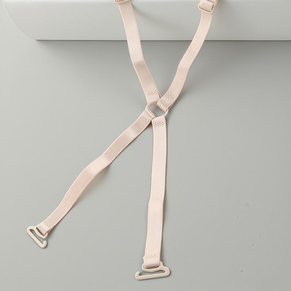 O Ring Back Bra Straps Cross Straps Elastic Adjustable Bra Strap Accessories Slip Resistant Thin Shoulder Straps Women Underwear One Size телесный