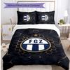 Set Lenzuola Stampato FC Zürich 3 Pezzi Copripiumino Traspirante con Federe Biancheria da Letto Decorativa per Camera da Letto Casa