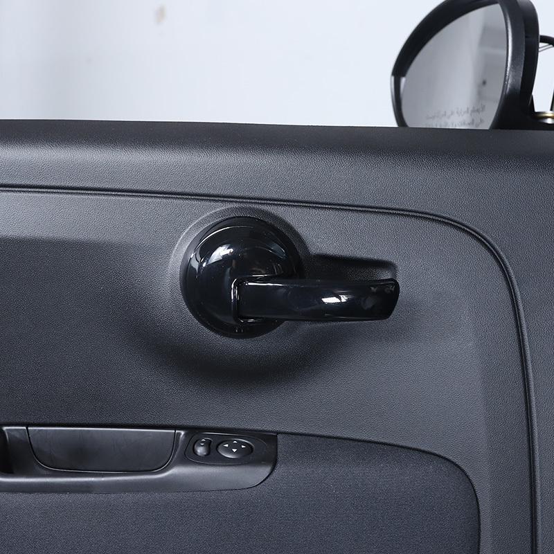 ABS Carbon Fiber Car Interior Door Handle Decoration Cover Stickers Trim For Fiat 500 Abarth 595 2010-2024 Auto Accessories