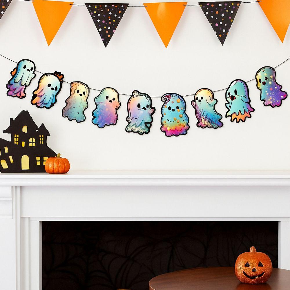 Paper Ghost Spiral Pendant Colorful Ghost Ceiling Decoration  Home Decoration